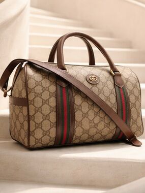 Authentic Gucci Boston Sherry Line Handbag/Shoulder Bag.